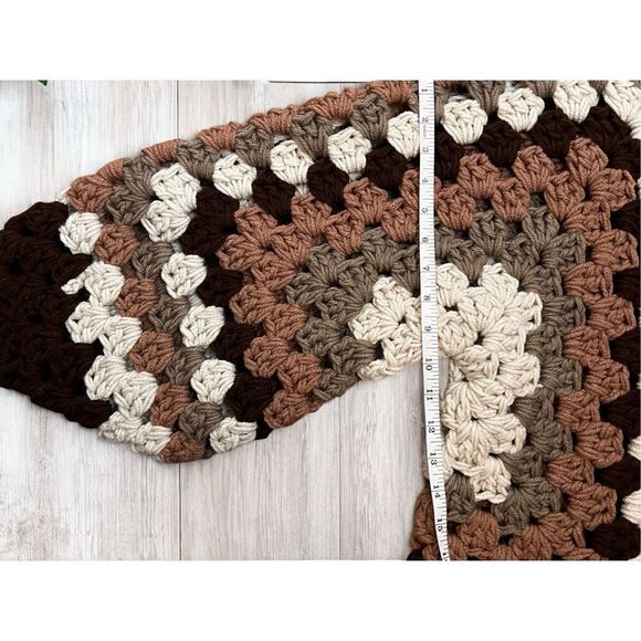 Handmade Crochet Granny Square Cardigan Neutral Brown - Picture 7 of 9